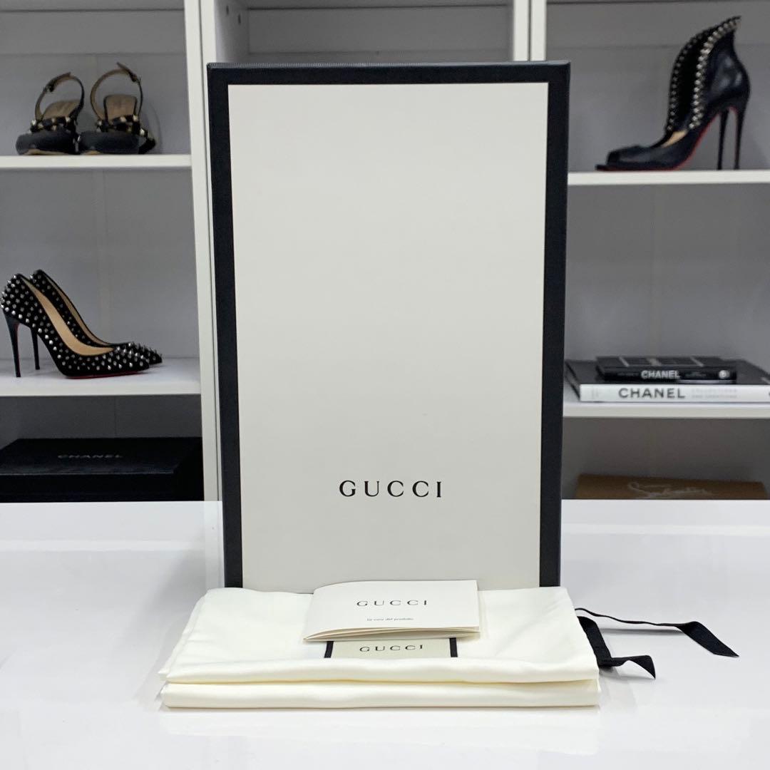 Unused Gucci Fabric Leather Horsebit Loafers Brown