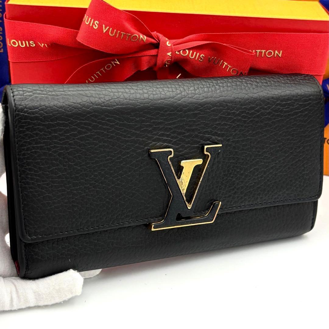 Louis Vuitton Wallet Portefeuille Capucines Taurillon Black