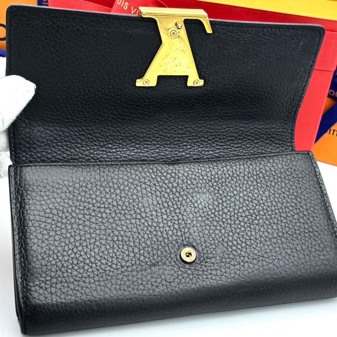 Louis Vuitton Wallet Portefeuille Capucines Taurillon Black — view 3