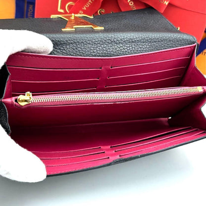 Louis Vuitton Wallet Portefeuille Capucines Taurillon Black — view 4