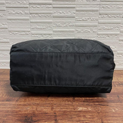 Prada Quilted Chain Shoulder Tote Bag Triangle Plate Logo — view 5