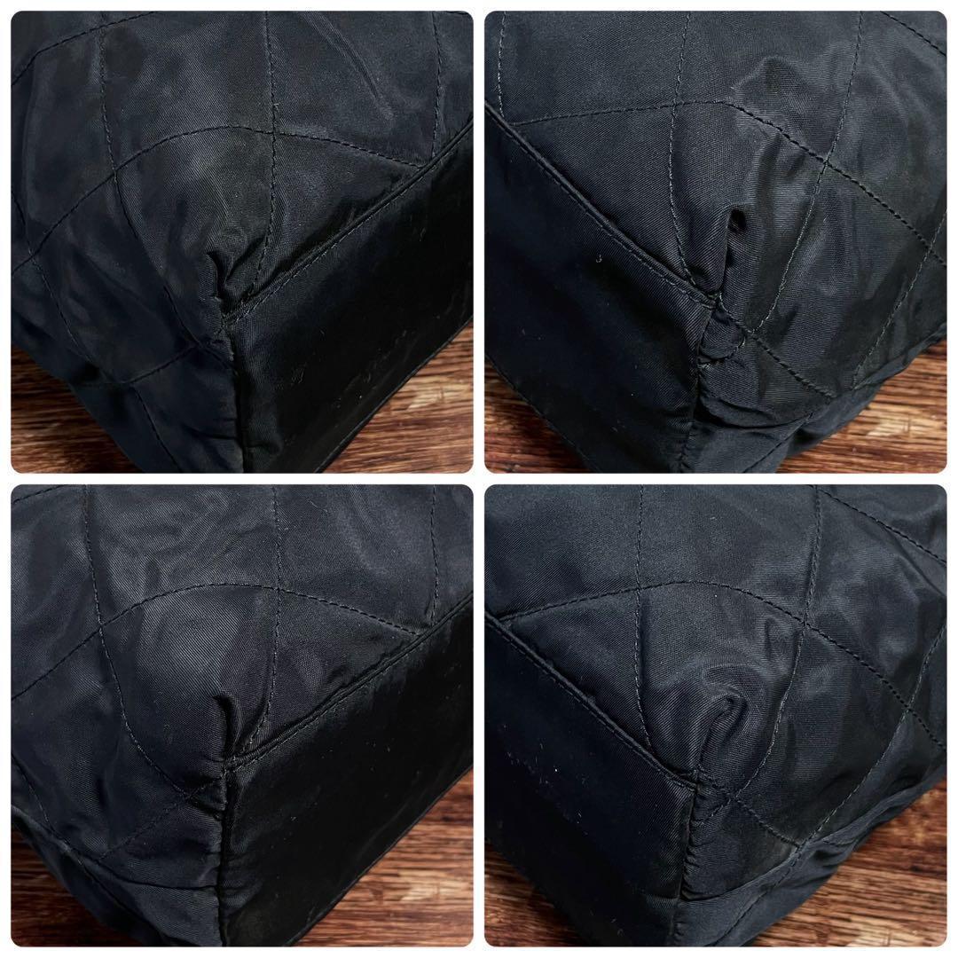 Prada Quilted Chain Shoulder Tote Bag Triangle Plate Logo — view 6