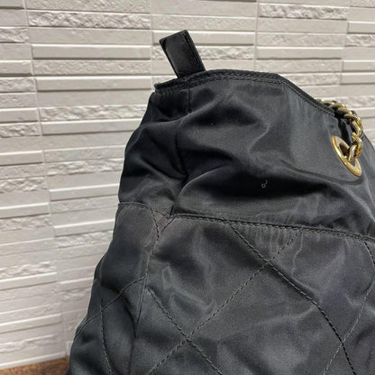 Prada Quilted Chain Shoulder Tote Bag Triangle Plate Logo — view 7