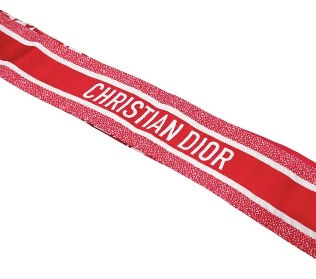 Dior Ribbon Scarf Red — view 3