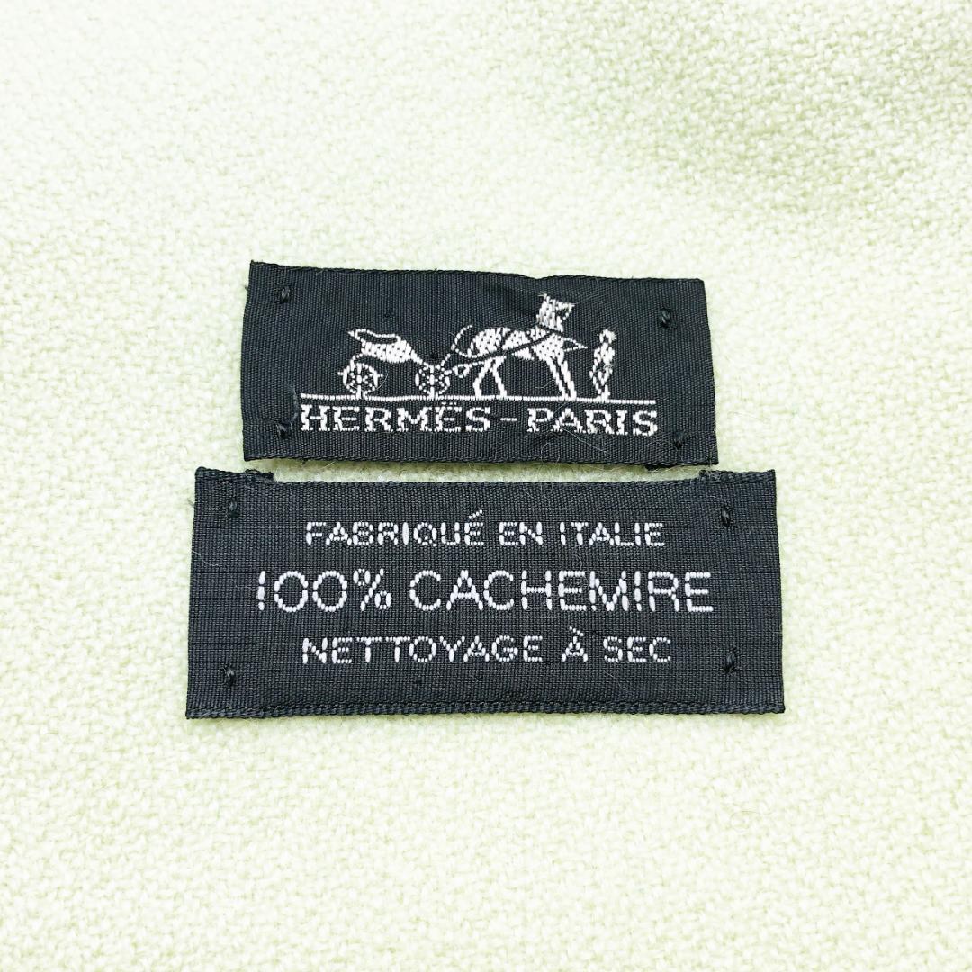 Hermes Shawl Light Green 100% Cashmere with Tags