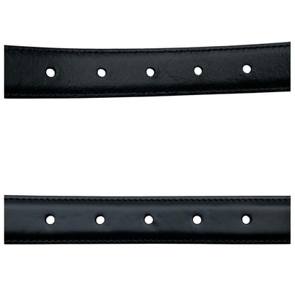 Celine Leather Triomphe Buckle Silver Belt Black — view 6