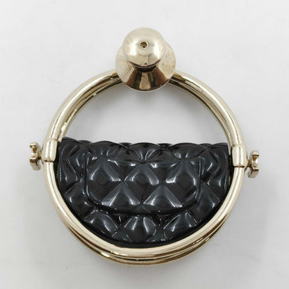 Chanel Brooch CC Logo Gold Quilted Bag — view 2