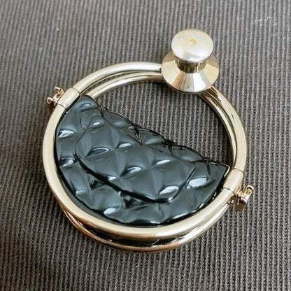 Chanel Brooch CC Logo Gold Quilted Bag — view 8