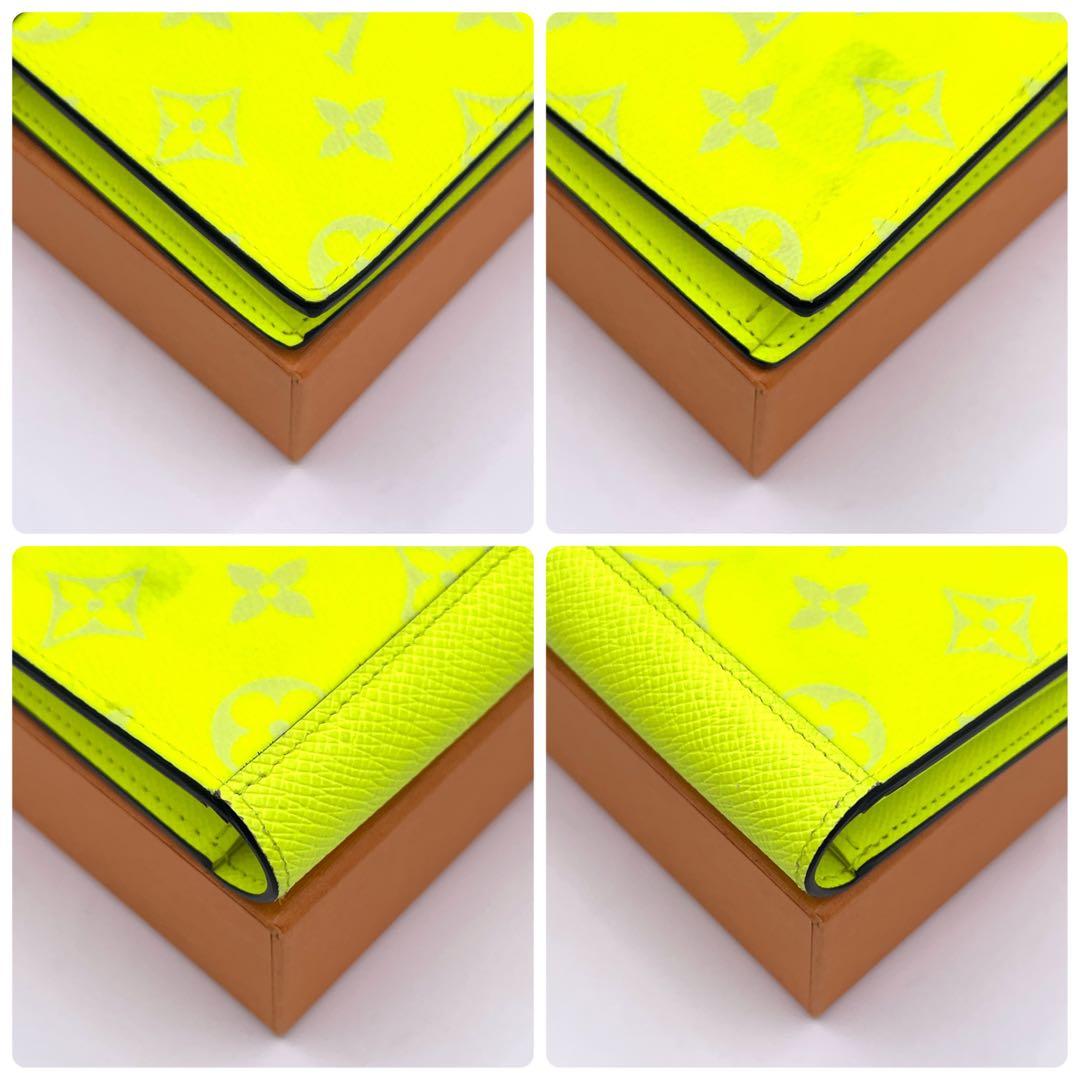 Louis Vuitton Taigarama Portefeuille Brazza Neon Yellow Wallet — view 9