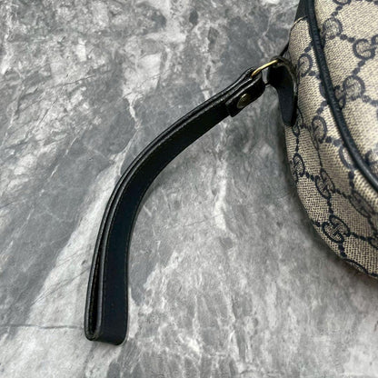 Gucci GG Sherry Line Clutch Navy Logo Leather — view 4