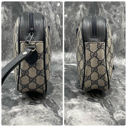 Gucci GG Sherry Line Clutch Navy Logo Leather — view 6