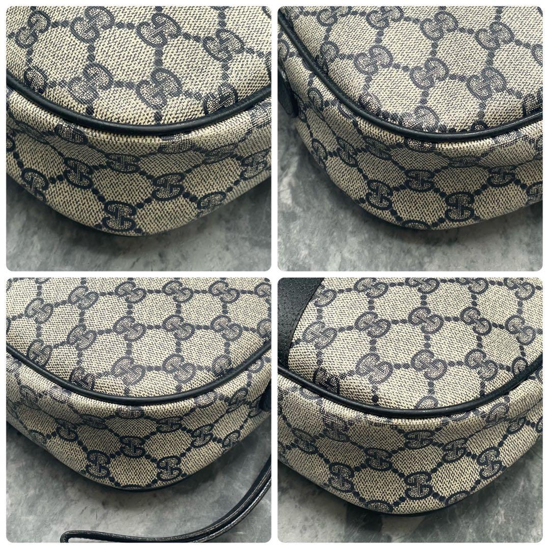 Gucci GG Sherry Line Clutch Navy Logo Leather — view 8