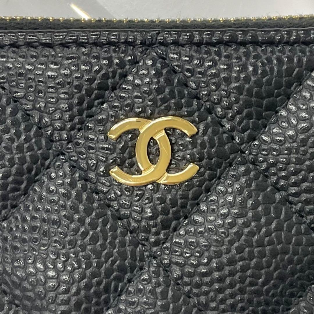 Chanel Caviar Leather CC Logo Zip Coin Purse Wallet Case — view 4