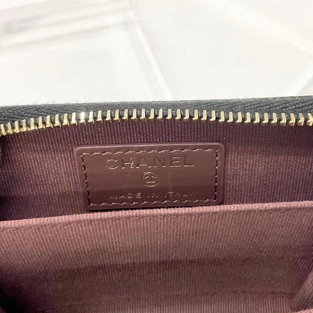 Chanel Caviar Leather CC Logo Zip Coin Purse Wallet Case — view 6
