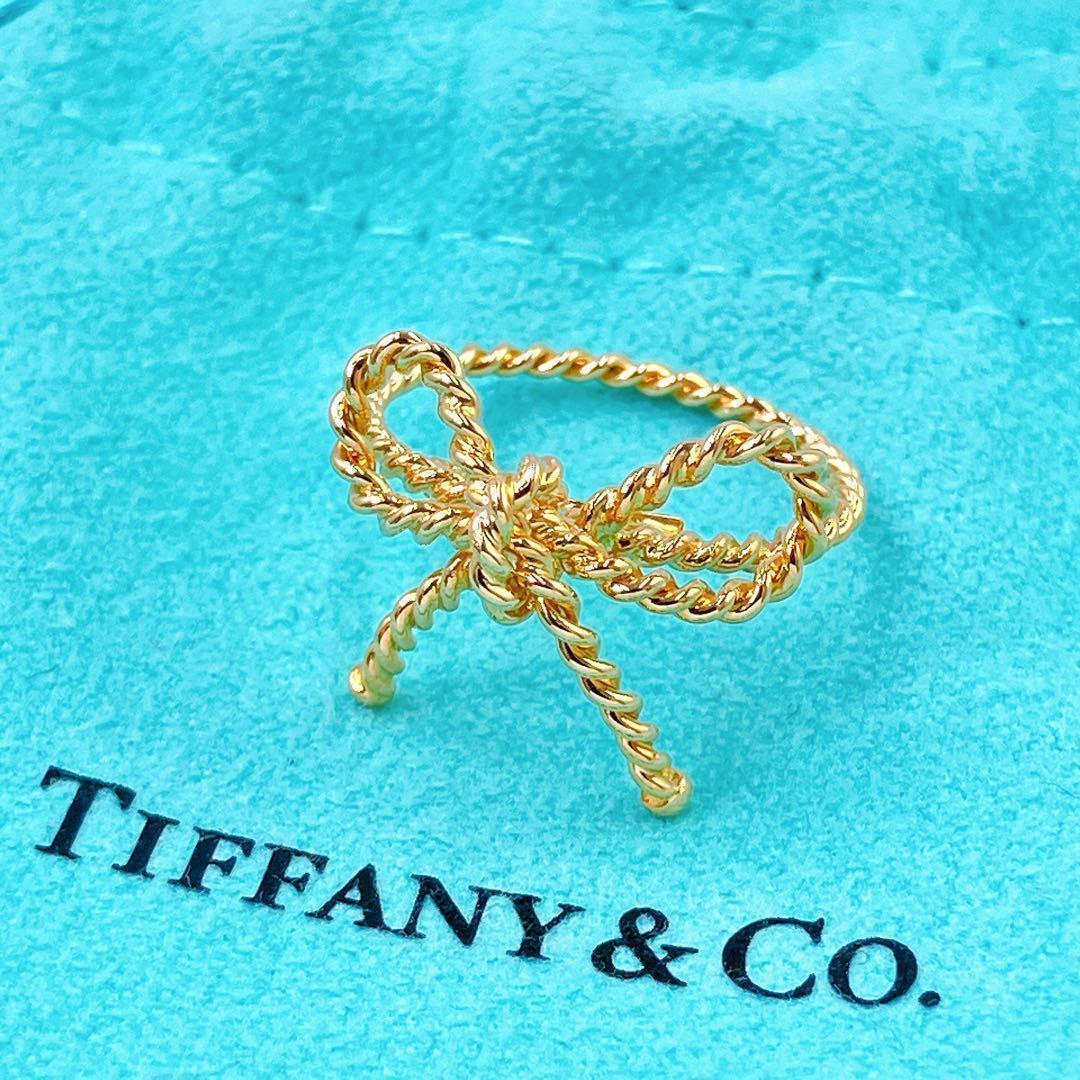 Close To Tiffany & Co Ribbon Twist Ring #8 18K