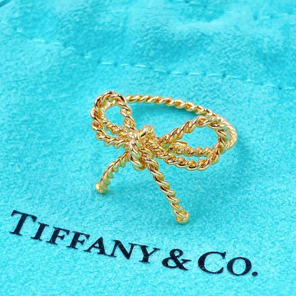 Close To Tiffany & Co Ribbon Twist Ring #8 18K