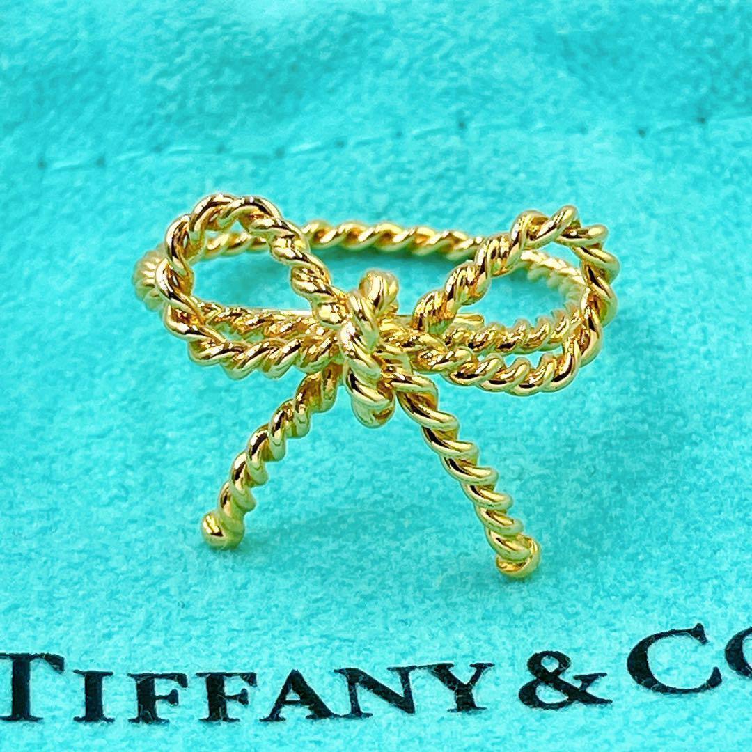Close To Tiffany & Co Ribbon Twist Ring #8 18K