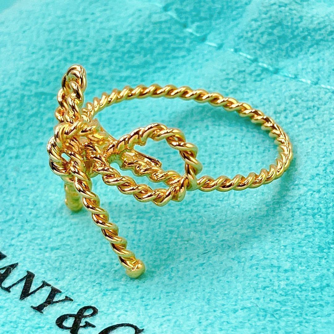 Close To Tiffany & Co Ribbon Twist Ring #8 18K