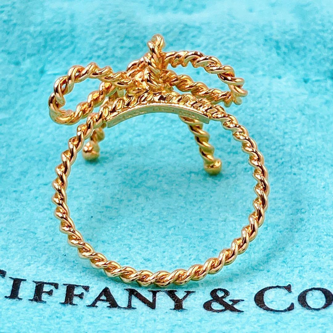 Close To Tiffany & Co Ribbon Twist Ring #8 18K