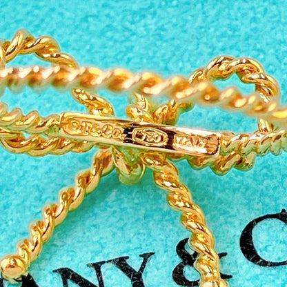 Close To Tiffany & Co Ribbon Twist Ring #8 18K