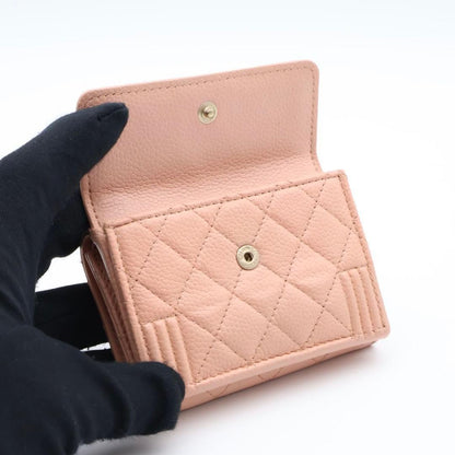 Chanel Pink Beige Trifold Wallet Caviar — view 2