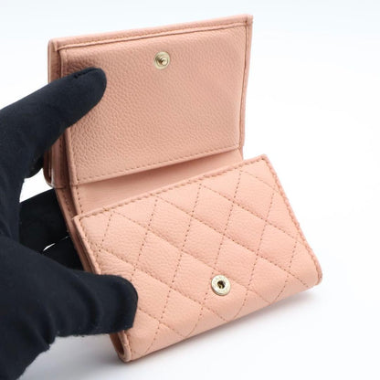 Chanel Pink Beige Trifold Wallet Caviar — view 4