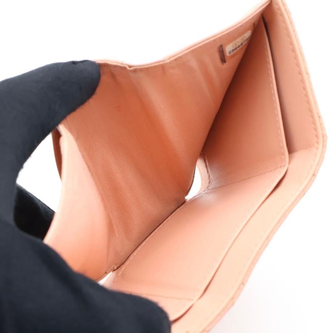 Chanel Pink Beige Trifold Wallet Caviar — view 6