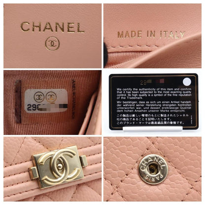 Chanel Pink Beige Trifold Wallet Caviar — view 7