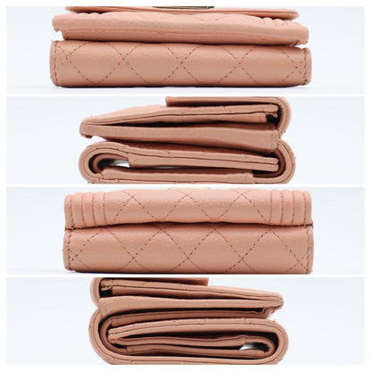 Chanel Pink Beige Trifold Wallet Caviar — view 9