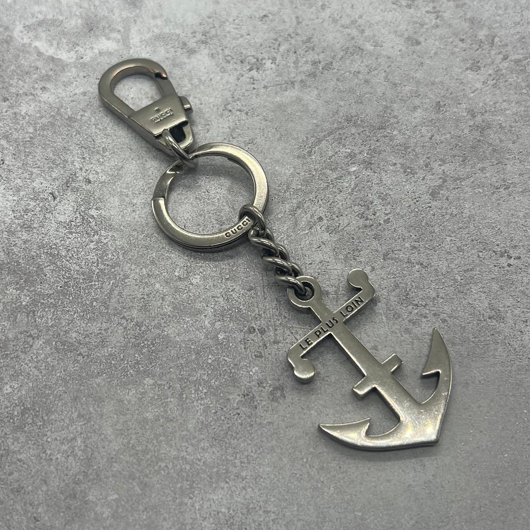 Gucci Anchor Key Ring Silver Color Motif Key Holder