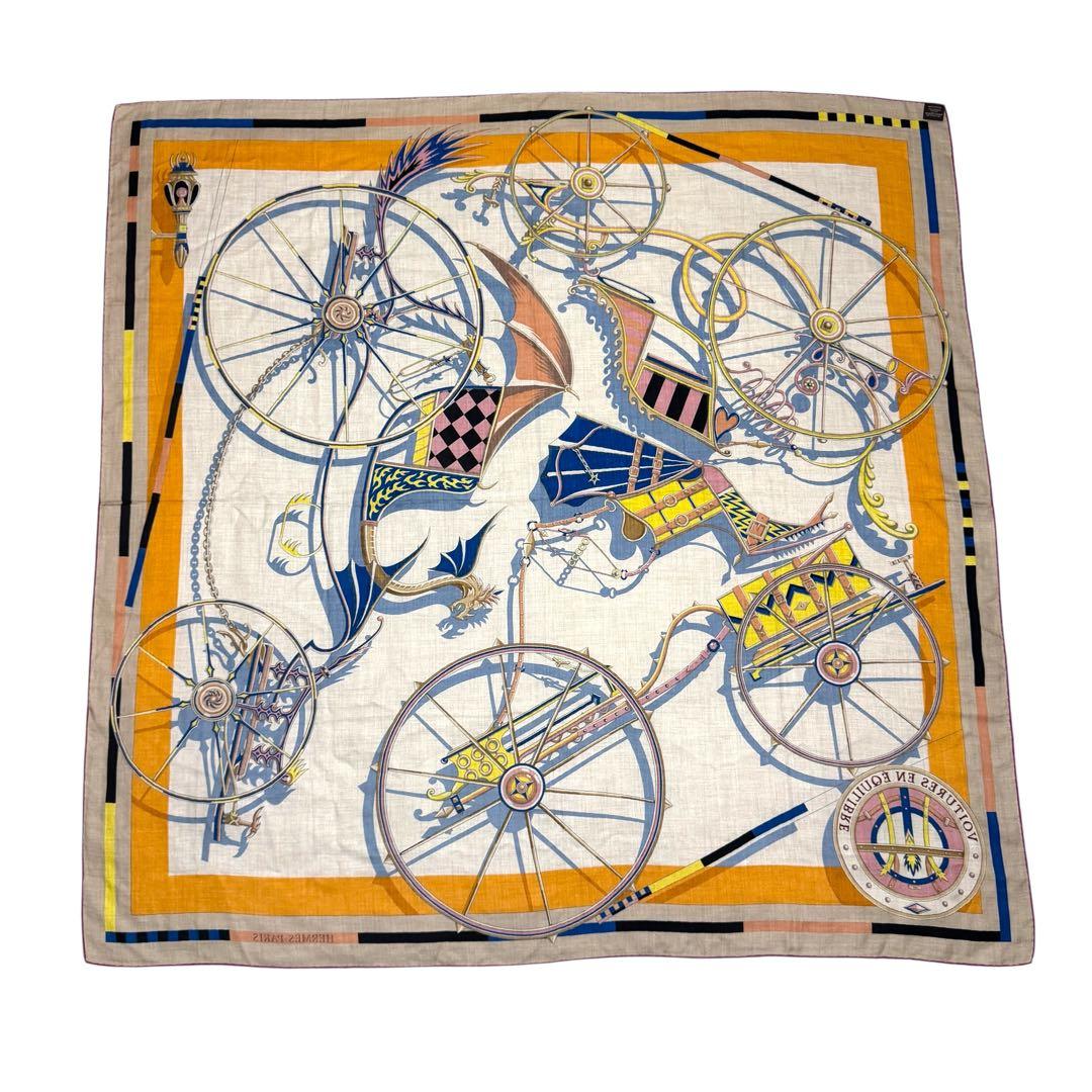Hermes Carre Geant 140 Voiture Unique Exquisite Carriage Scarf — view 4