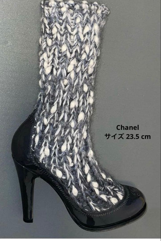 Chanel Knit High Heels Boots