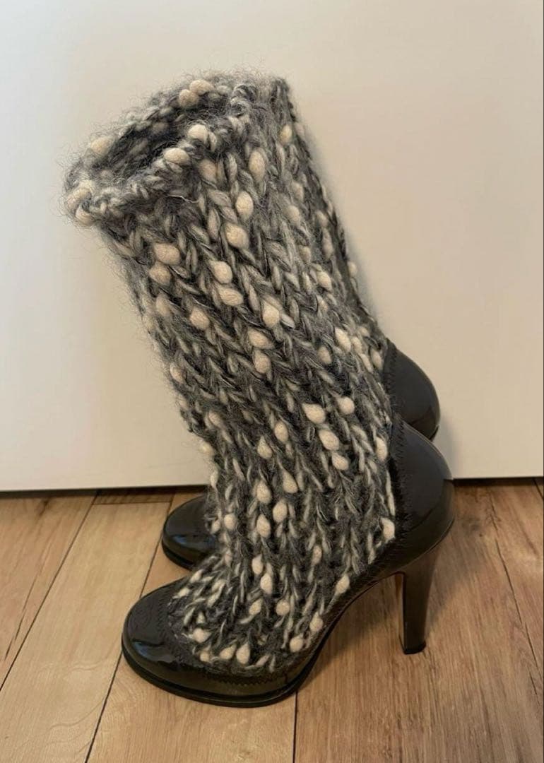 Chanel Knit High Heels Boots — view 3
