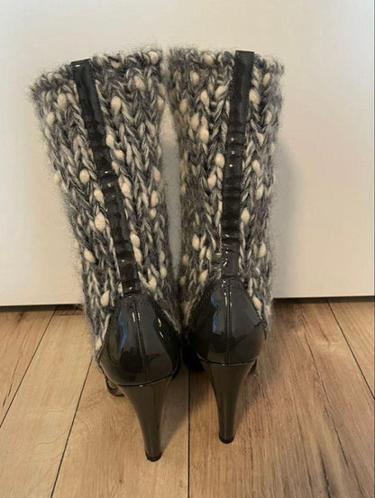 Chanel Knit High Heels Boots — view 4