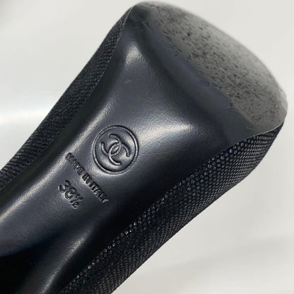 Chanel Cocomark Leather Metallic Short Boots Black