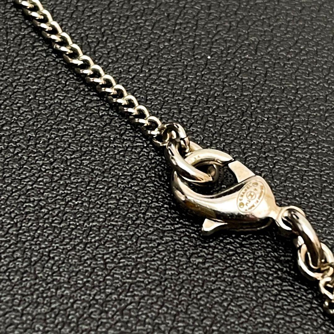 Chanel CC Logo Necklace Line Stone Icon Coco