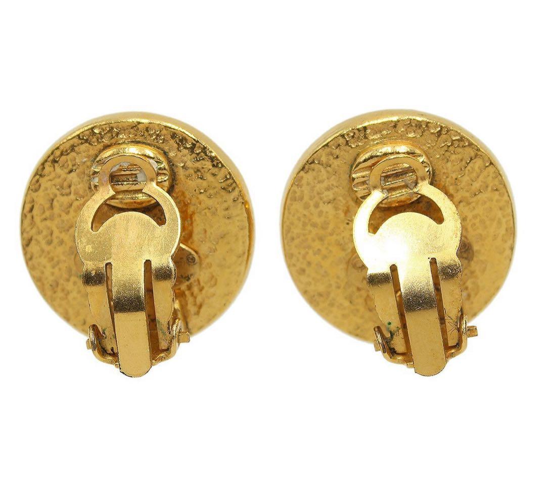 Chanel Coco Mark Faux Pearl Round Earrings