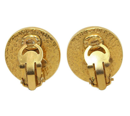 Chanel Coco Mark Faux Pearl Round Earrings