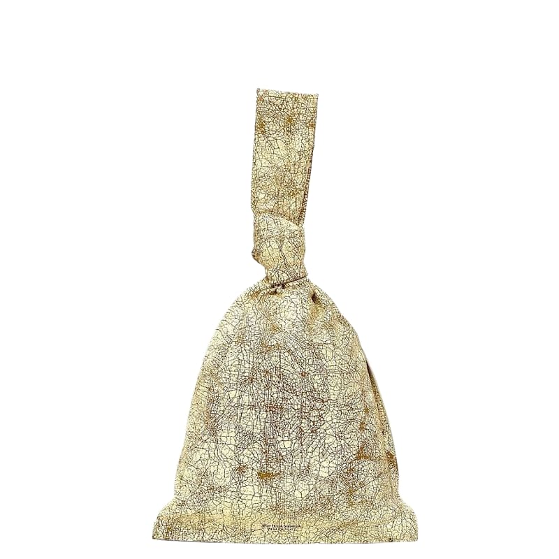 Bottega Veneta Twist Clutch Bag Beige White 607964