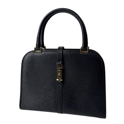 Gucci Jackie Handbag Leather Black Gold