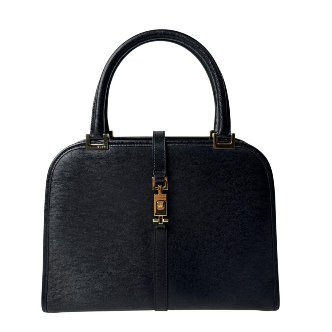 Gucci Jackie Handbag Leather Black Gold — view 2