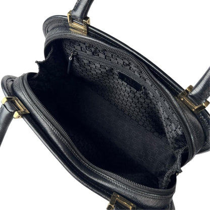Gucci Jackie Handbag Leather Black Gold — view 7