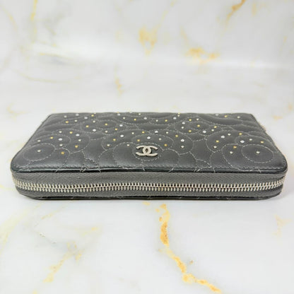 Chanel Camellia Studded Zip Around Wallet — view 5