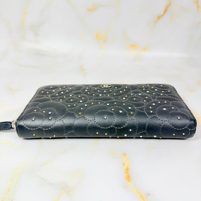 Chanel Camellia Studded Zip Around Wallet — view 6