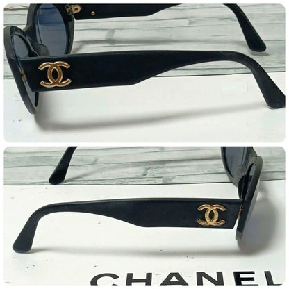 Chanel Sunglasses Black CC Logo Gold Wellington Eyewear — view 2