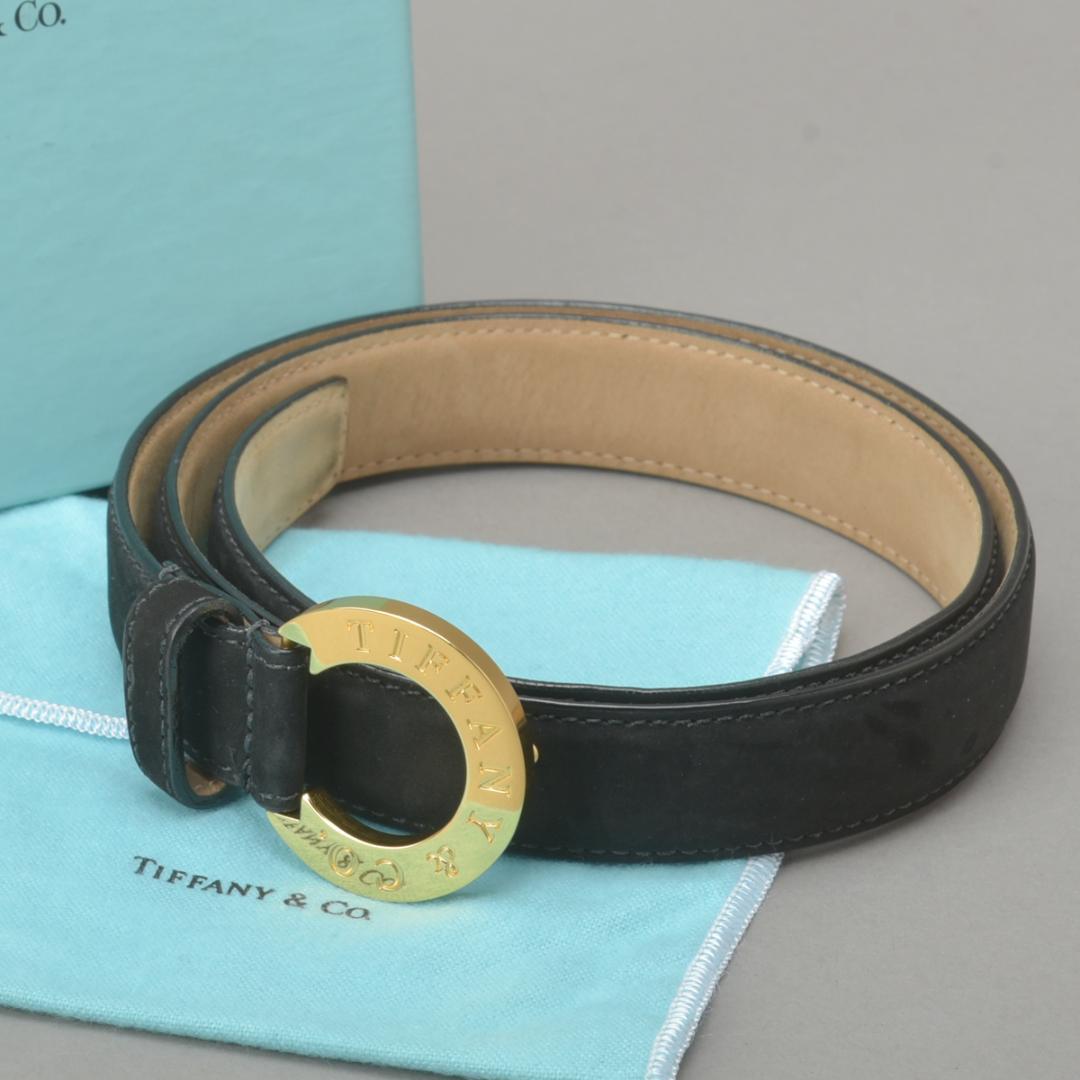 Tiffany & Co Logo Buckle Belt 65 75 Black