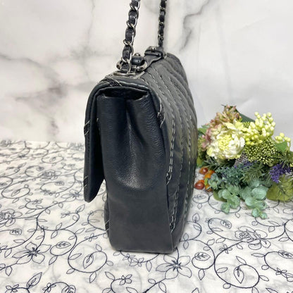 Chanel Double Flap 2-Way Chevron Bag — view 6