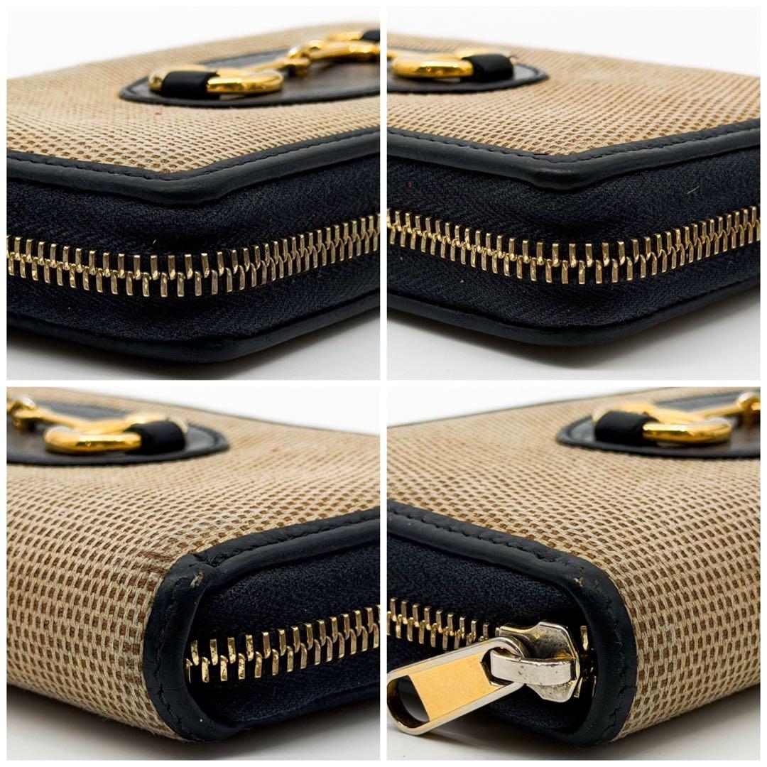 Gucci 1955 Horsebit Round Wallet Canvas Beige — view 5