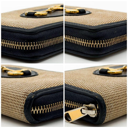 Gucci 1955 Horsebit Round Wallet Canvas Beige — view 5
