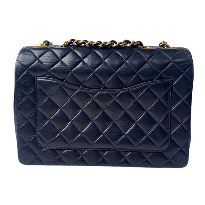 Chanel Quilted Limited Edition CC Logo Chain Shoulder Bag Navy — view 3